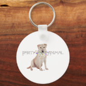 Gele Labrador Feestbeest Sleutelhanger (Voorkant)