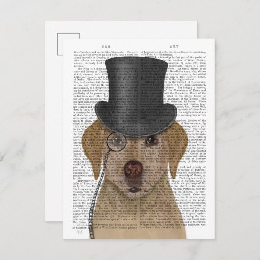 Gele labrador, Formele hond en Pet Briefkaart (Voorkant / Achterkant)