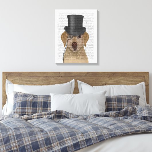Gele labrador, Formele hond en Pet Canvas Afdruk (Insitu (Slaapkamer))