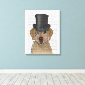 Gele labrador, Formele hond en Pet Canvas Afdruk (Insitu (Houten vloer))