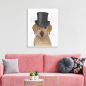 Gele labrador, Formele hond en Pet Canvas Afdruk (Insitu (Woonkamer))