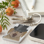 Gele labrador, Formele hond en Pet Sleutelhanger (Voorkant Rechts)