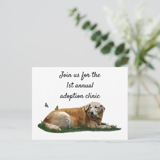 Gele labrador gemengd Briefkaart van de gebroken h (Staand voorkant)