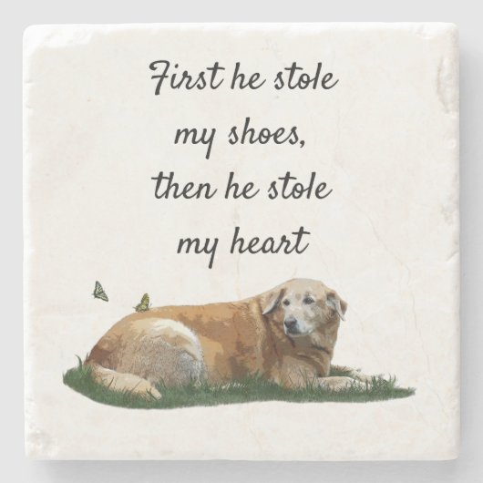 Gele labrador gemengd Onderzetter van de gebroken (Voorkant)