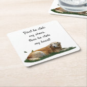 Gele labrador gemengd Onderzetter van gebrouwpapie (Schuin)