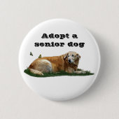 Gele labrador gemengde Breed Dog Pin Button (Voorkant)
