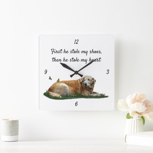 Gele labrador gemengde Breed Dog Wall klok (Huis)