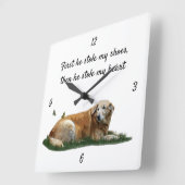 Gele labrador gemengde Breed Dog Wall klok (Hoek)