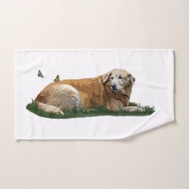 Gele Labrador Gemengde Ras Hond Handdoek