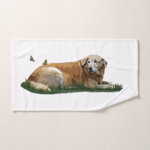 Gele Labrador Gemengde Ras Hond Handdoek