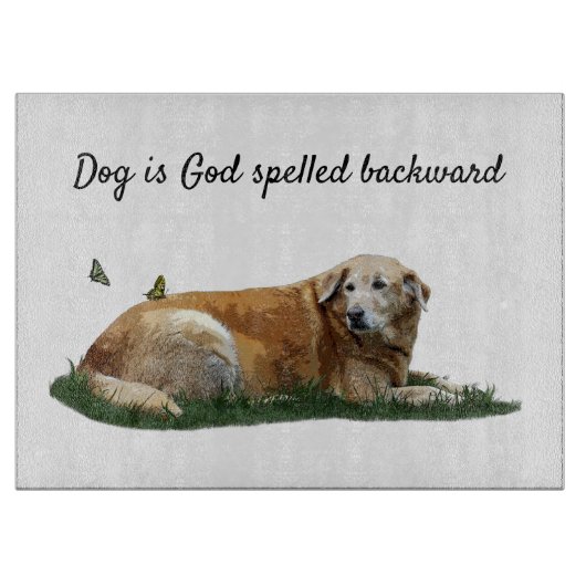 Gele Labrador Gemengde Ras Hond Snijplank (Voorkant)