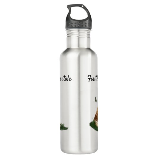 Gele Labrador Gemengde Ras Hond Water Fles (Achterkant)