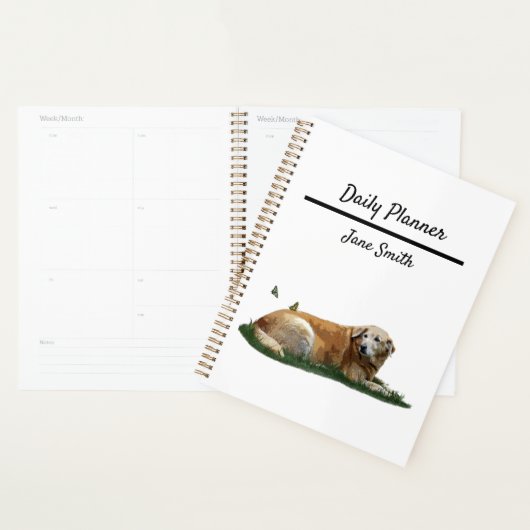 Gele Labrador Gemengde Rashond Dagelijkse Planner (Display)