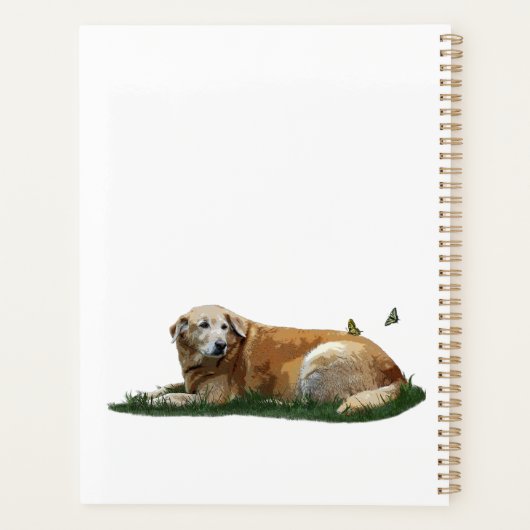 Gele Labrador Gemengde Rashond Dagelijkse Planner (Achterkant)