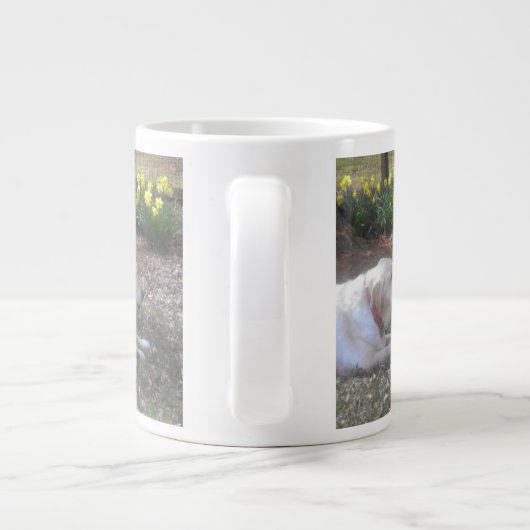 Gele labrador Giant Coffee Mok (Achterkant)