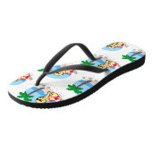 Gele Labrador Girl Summer Vacation Teenslippers (Schuin)