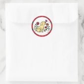Gele Labrador & Groen met Hart Ronde Sticker (Tas)
