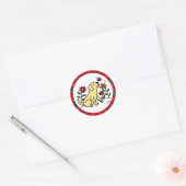 Gele Labrador & Groen met Hart Ronde Sticker (Envelop)