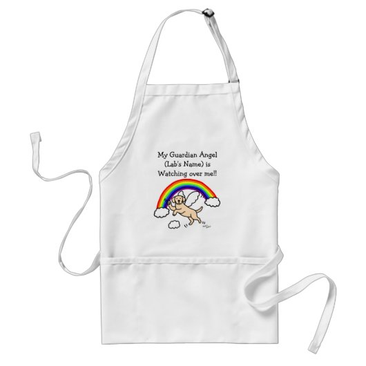 gele labrador Guardian Angel (regenboogbrug) 2 Standaard Schort (Voorkant)