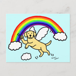 gele Labrador Guardian Angel (regenboogbrug) Briefkaart
