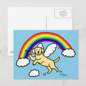 gele Labrador Guardian Angel (regenboogbrug) Briefkaart (Voorkant / Achterkant)