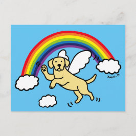 gele Labrador Guardian Angel (regenboogbrug) Briefkaart