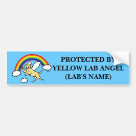 gele Labrador Guardian Angel (regenboogbrug) Bumpersticker