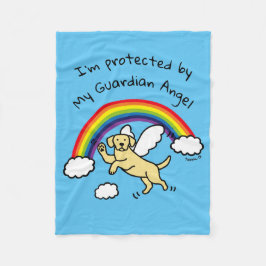 gele Labrador Guardian Angel (regenboogbrug) Fleece Deken