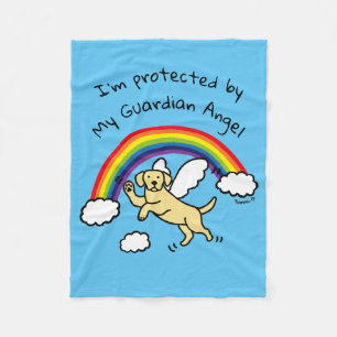 gele Labrador Guardian Angel (regenboogbrug) Fleece Deken