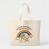 gele Labrador Guardian Angel (regenboogbrug) Grote Tote Bag (Voorkant)