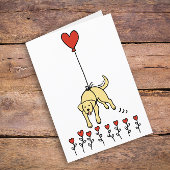 Gele Labrador hartballon dank u Feestdagen Kaart