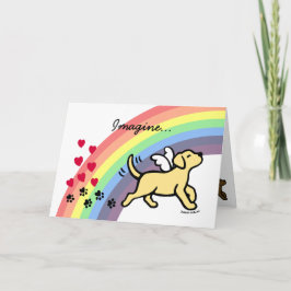 Gele Labrador Hartjes Regenboogbrugkaart Kaart