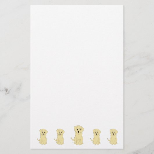 Gele Labrador Hond Ontwerp Briefpapier (Voorkant)