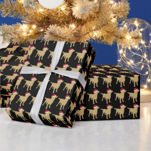 Gele Labrador in Kerstmannenhoed Kerstmis Cadeaupapier