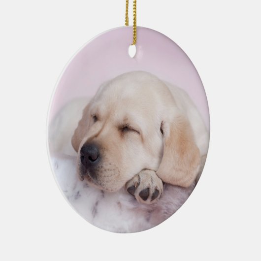 Gele labrador-kapper keramisch ornament (Rechts)