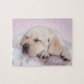 Gele labrador-kapper legpuzzel (Horizontaal)
