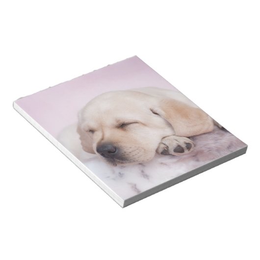 Gele labrador-kapper notitieblok (Schuin)