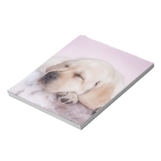 Gele labrador-kapper notitieblok (Linkerzijde)