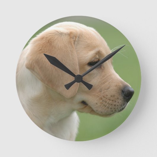 Gele labrador-kapper ronde klok (Voorkant)