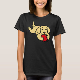 Gele labrador kauwspiraalValentijn T-shirt