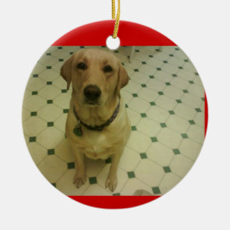 gele labrador keramisch ornament