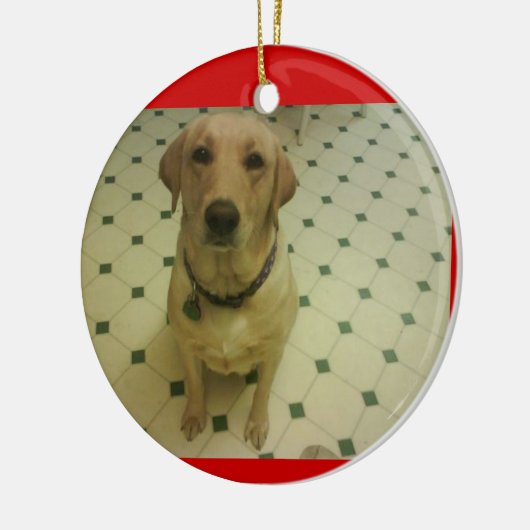 gele labrador keramisch ornament (Links)