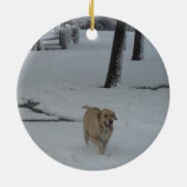 gele labrador keramisch ornament (Achterkant)