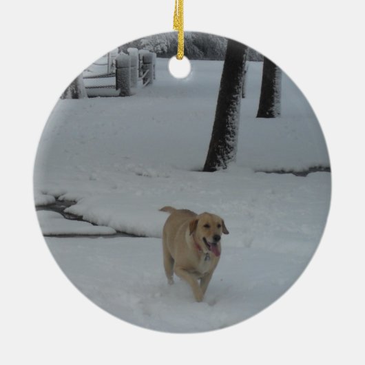 gele labrador keramisch ornament (Achterkant)