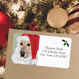Gele Labrador Kerst Adresetiketten Etiket