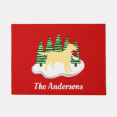 Gele labrador kerstboombomen deurmat (Voorkant)