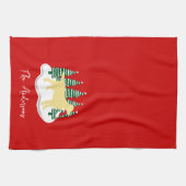 Gele labrador kerstboombomen theedoek (Horizontaal)