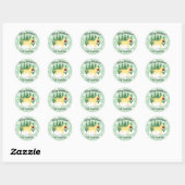 Gele labrador KerstEvergreen Snowflakes Ronde Sticker (Vel)