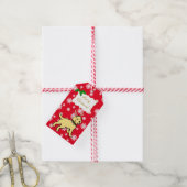 Gele Labrador Kerstgewei Cadeaulabel (Met Touw)