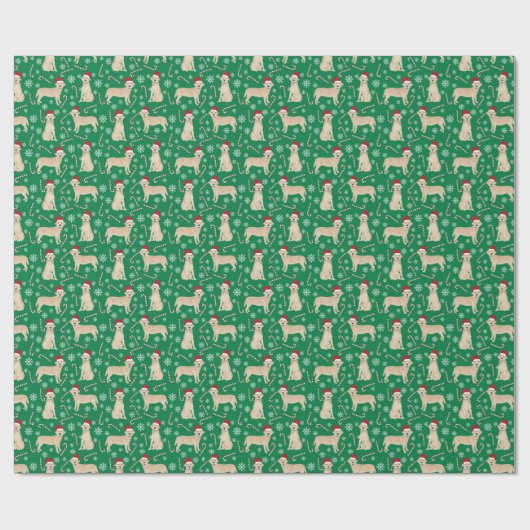 Gele labrador kersthond cadeaupapier (Vlak)